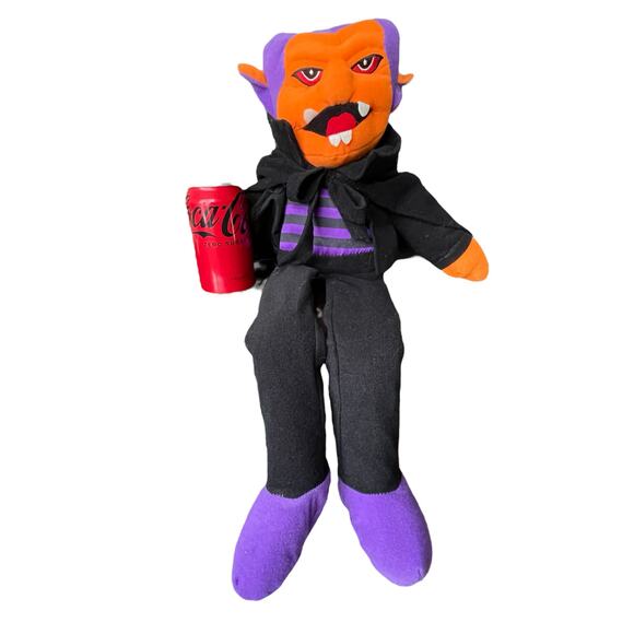 Vintage Dracula Plush Vampire Doll Halloween 22" Stuffed Toy Soft Eyes READ - Picture 14 of 16